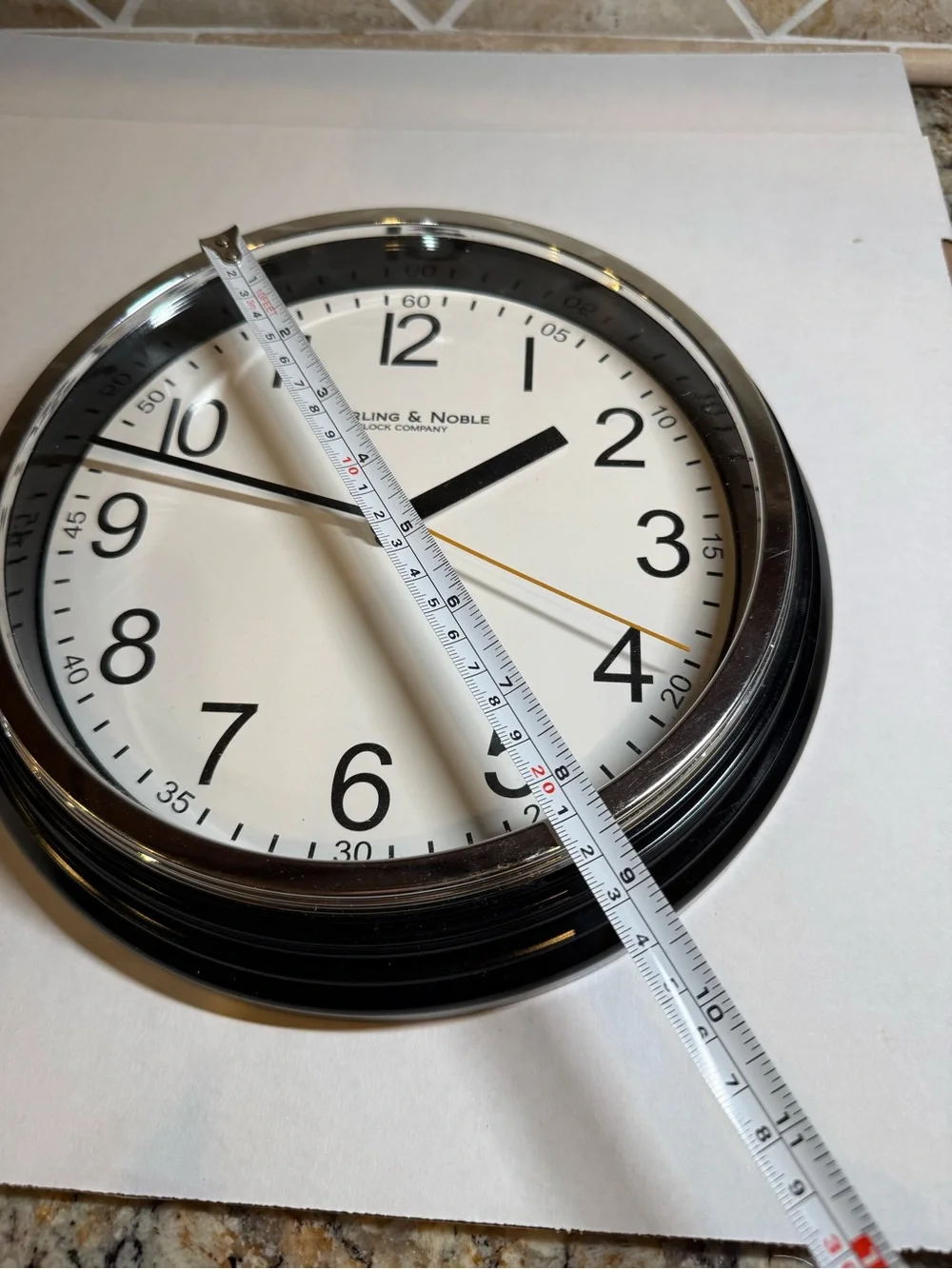 Sterling & Noble Clock company Wall Clock 9.5in Black Plastic Quartz Analog EUC